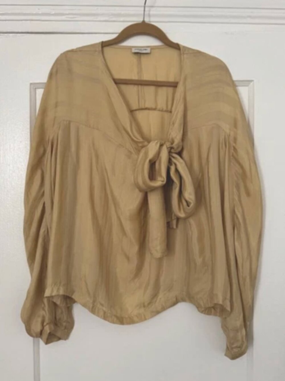 Dries Van Noten silk tie blouse